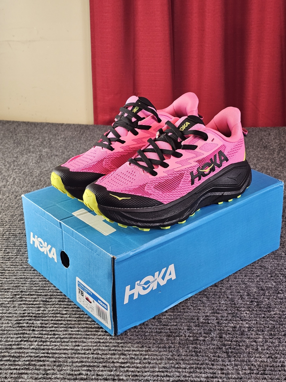 HOKA Womens Size 7B Challenger 8 Pink Trail Running Shoes